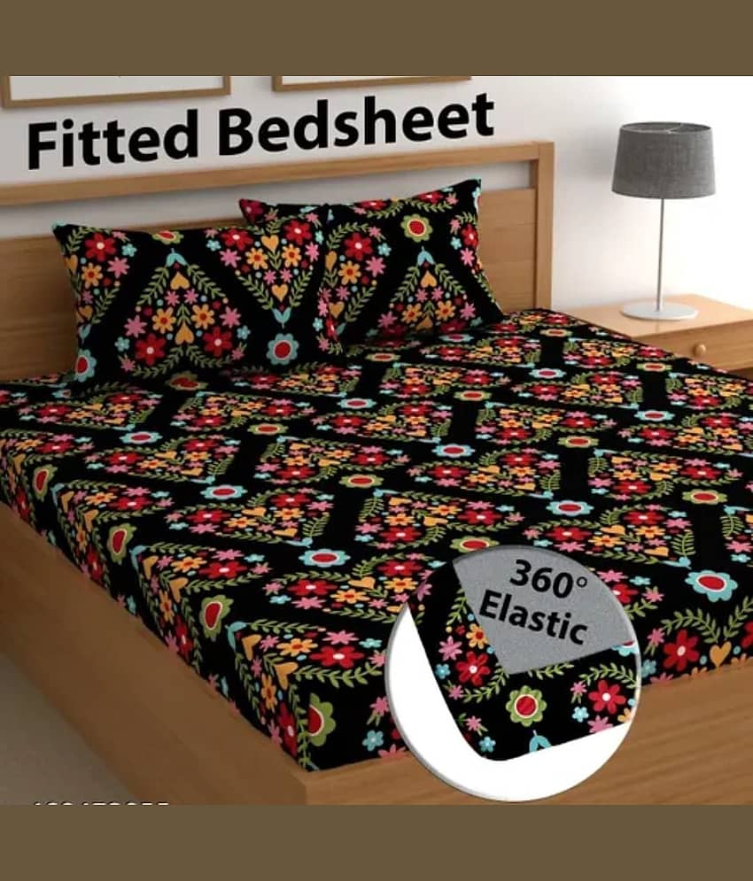 Decent Home Blue Cotton 1 Double Bedsheet with 2 Pillow Covers ( 225 cm x 225 cm )