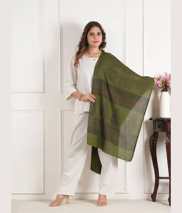 Style 98 Olive Cotton Women's Stole ( Pack of 1 )