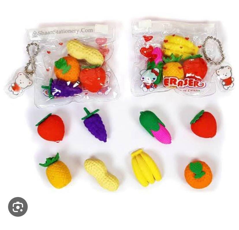 Kids Vegetable and Fruit Erasers Collection - Fun School Supplies
