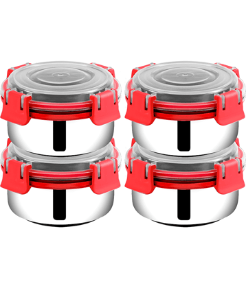 BOWLMAN Steel Orange Food Container ( Set of 4 )