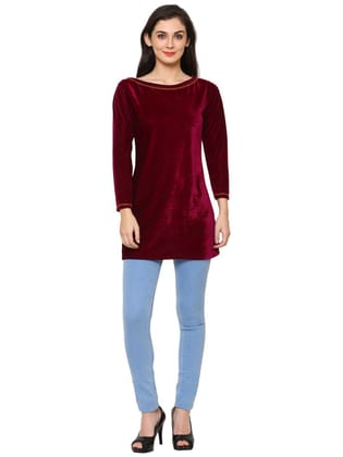 Klamotten Women's Velvet full Sleeves Top WD5J