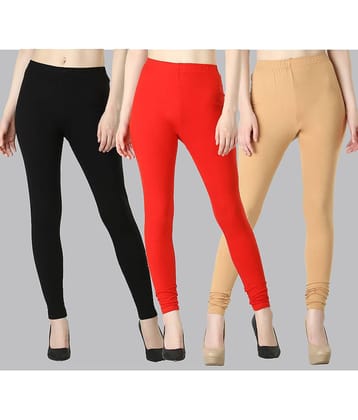FnMe - Multicolor Cotton Women's Leggings ( Pack of 3 )