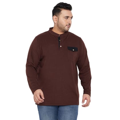 Men Plus Size Eastwood Solid Henley Tshirt - 2XL