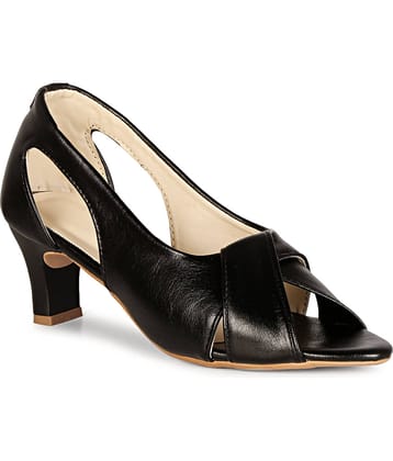 Commander Shoes Black Women's Peep Toes Heels