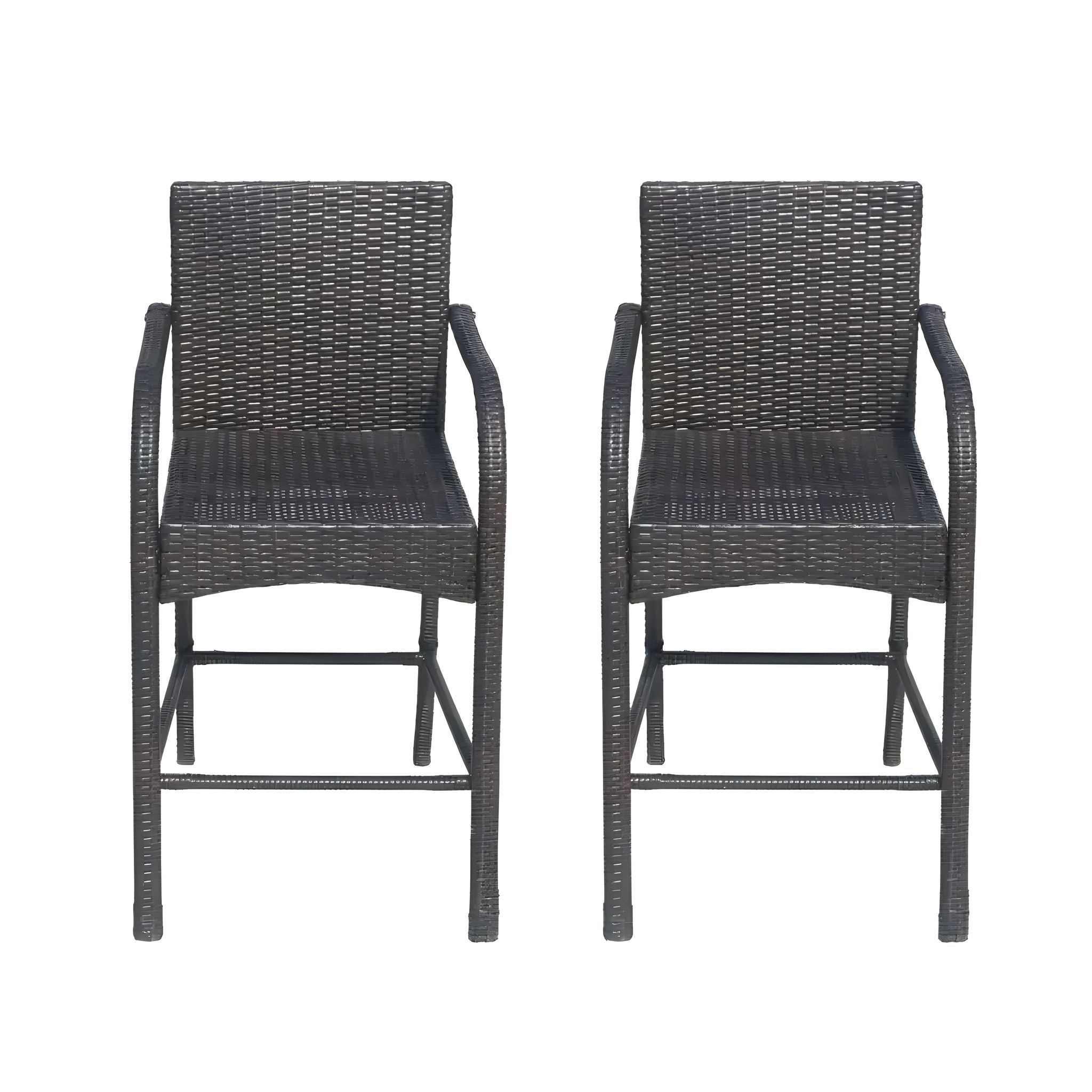 Patio Chairs Set for Bar, Outdoor, Living Room, Wicker Bar Stools Set