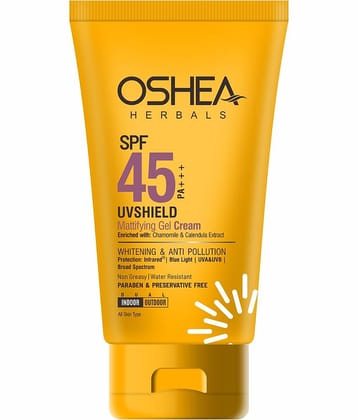 Oshea Herbals SPF 45 PA +++ UV Shield Mattifying Gel Cream120Grams