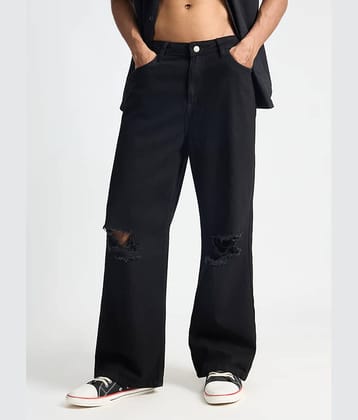 Star4well Relaxed Distressed Men's Jeans - Black ( Pack of 1 )