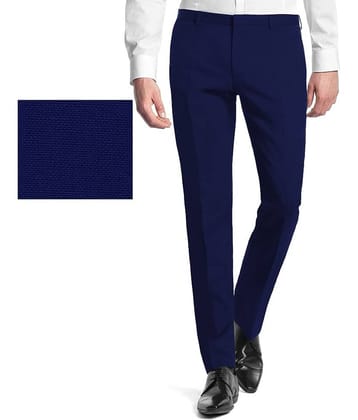 Gwalior Suitings Blue Poly Blend Unstitched Pant Pc