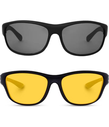 Kanny Devis - Night Vision Yellow Riding Goggles ( Pack of 2 )