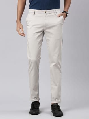 Classic Polo Men's Steel Grey Cotton Lycra Slim Fit Trousers | TRS-MELLOW-ST.GRY MF LY