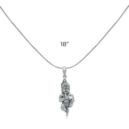 Bal Gopal Silver 92.5 Pendant-Pendant + 18" Chain