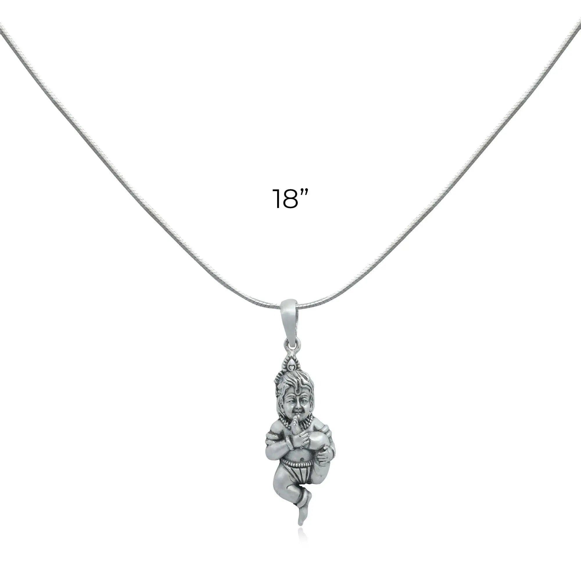 Bal Gopal Silver 92.5 Pendant-Pendant + 18" Chain