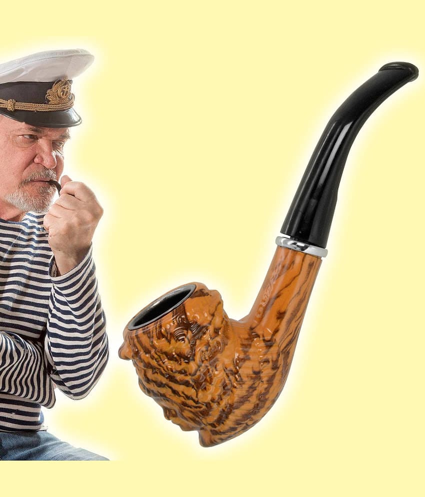 JMALL Brown 14 cm Wooden Pipe - Pack of 1