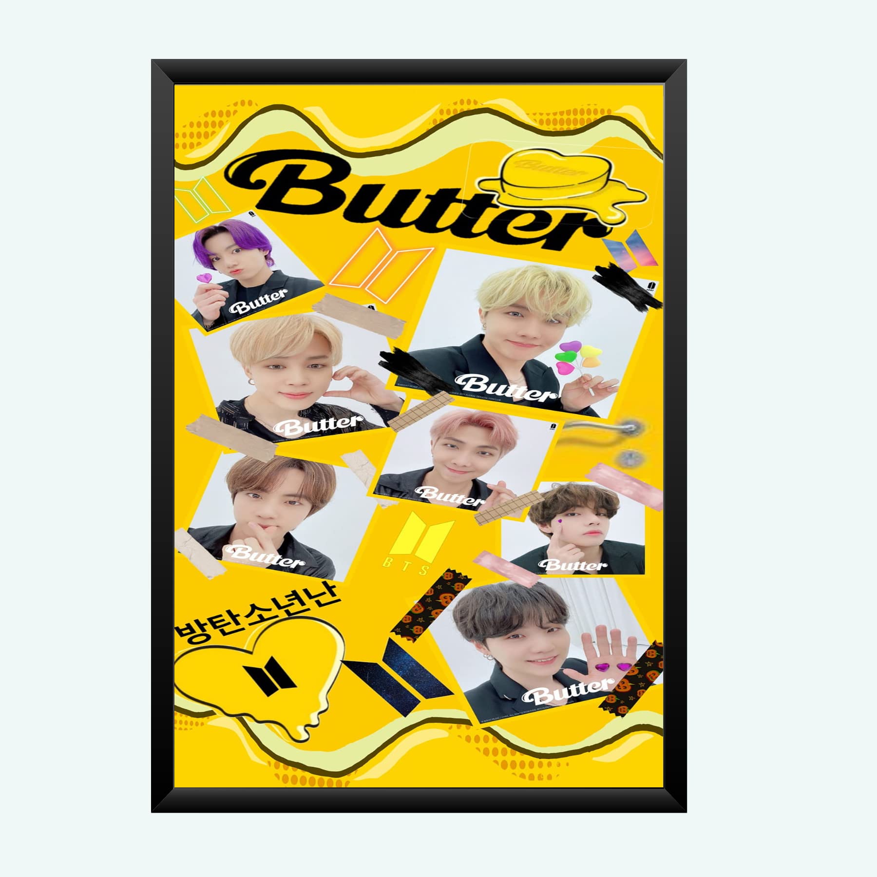 Nokkes Bts Army Bangtan Boy V suga J-Hope Jungkook Jin Jimin Rm 8X12 Inch Size Photo Frame Photo Home Office_bts4_16