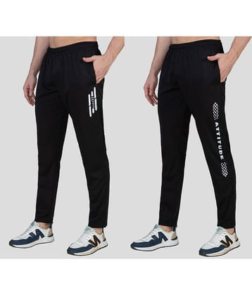 Zeffit - Black Lycra Men's Trackpants ( Pack of 2 )