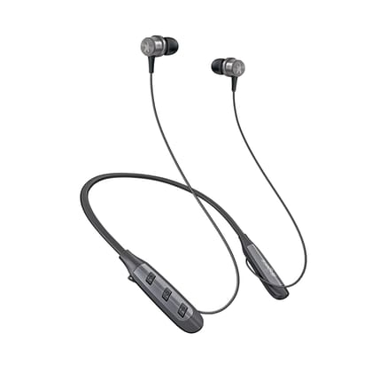 Fingers Cozy Wireless in-Ear Bluetooth Neckband Earphones with 40-Hour Playtime, Magnetic Earbuds, 10 mm Drivers, Type-C Fast Charging, Dual Pairing, Make in India (Classic Black + Dark Silver)