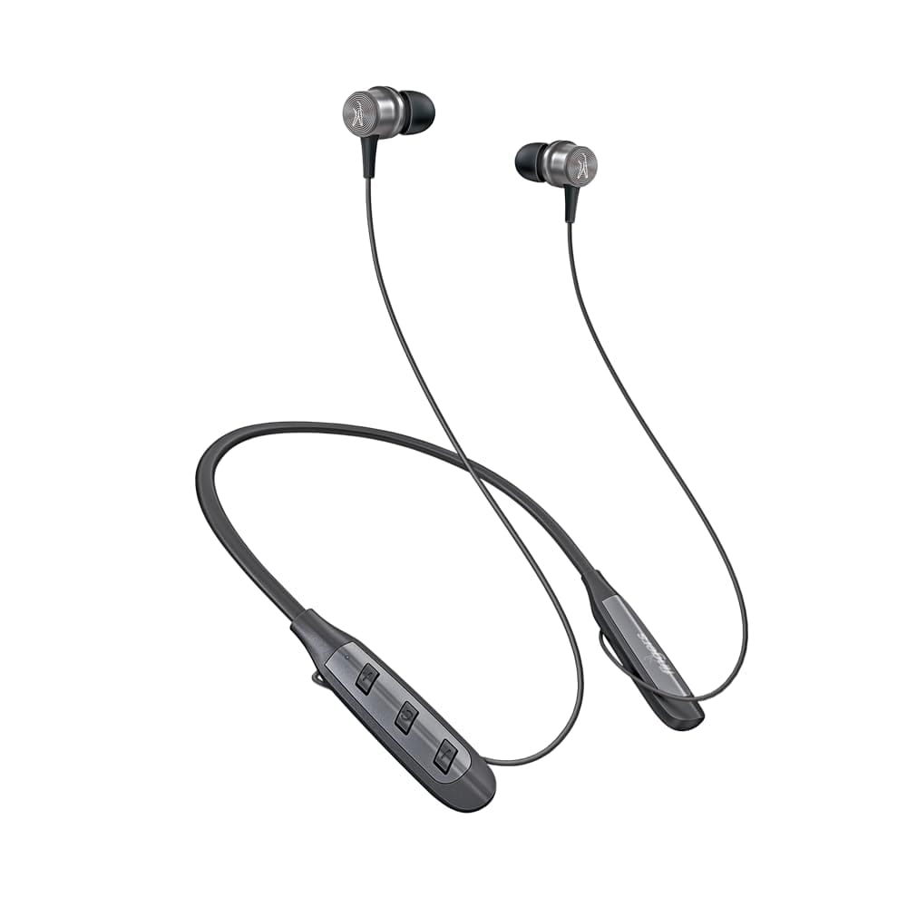 Fingers Cozy Wireless in-Ear Bluetooth Neckband Earphones with 40-Hour Playtime, Magnetic Earbuds, 10 mm Drivers, Type-C Fast Charging, Dual Pairing, Make in India (Classic Black + Dark Silver)