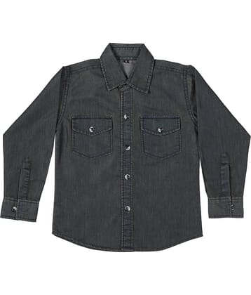 Cremlin Clothing Pack of 1 Boys 100% Cotton Full Sleeves Shirt ( Navy Blue )