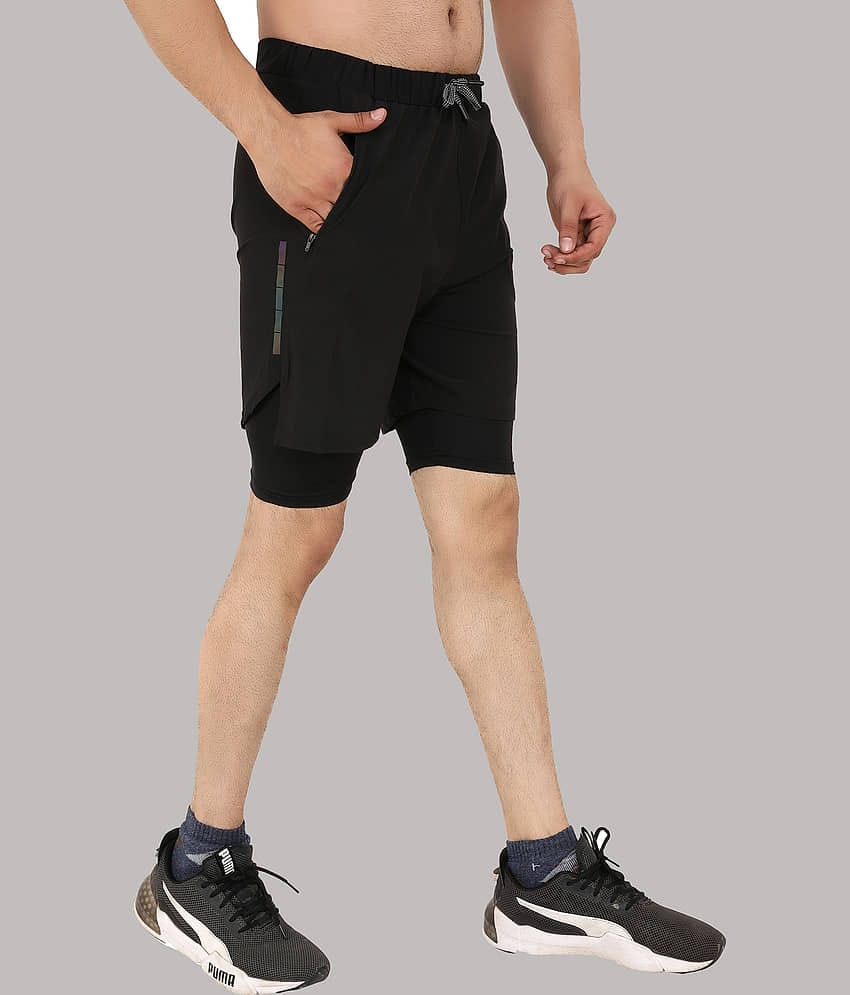 NEVER LOSE Black Polyester Men's Running Shorts ( Pack of 1 )