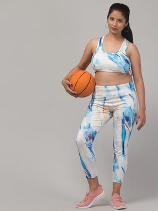WUGO::Latest Stylish High Quality Printed Sports Wear Set/Printed Gym Tights and Bra Set/Printed Yoga Wear Set For Women's & Girls