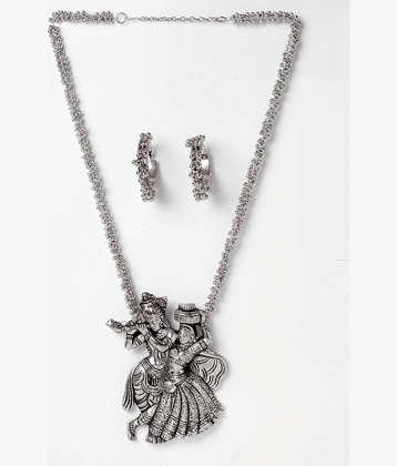 PUJVI - Silver Alloy Necklace Set ( Pack of 1 )