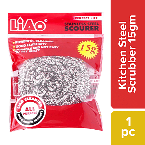 Liao Stainless Steel Scourer/Scrubber - Used For Multipurpose Cleaning, H130024-1, 15 g