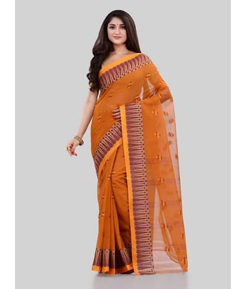 Desh Bidesh Cotton Printed Saree Without Blouse Piece ( Orange )