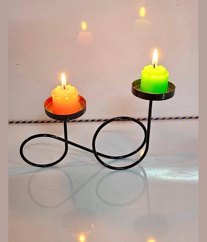 R.R.V. International Black Wax Tea Light Candle 4 cm ( Pack of 1 )