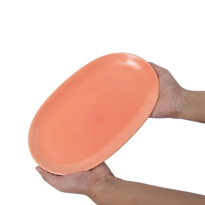 Oval Ceramic Platter Peach