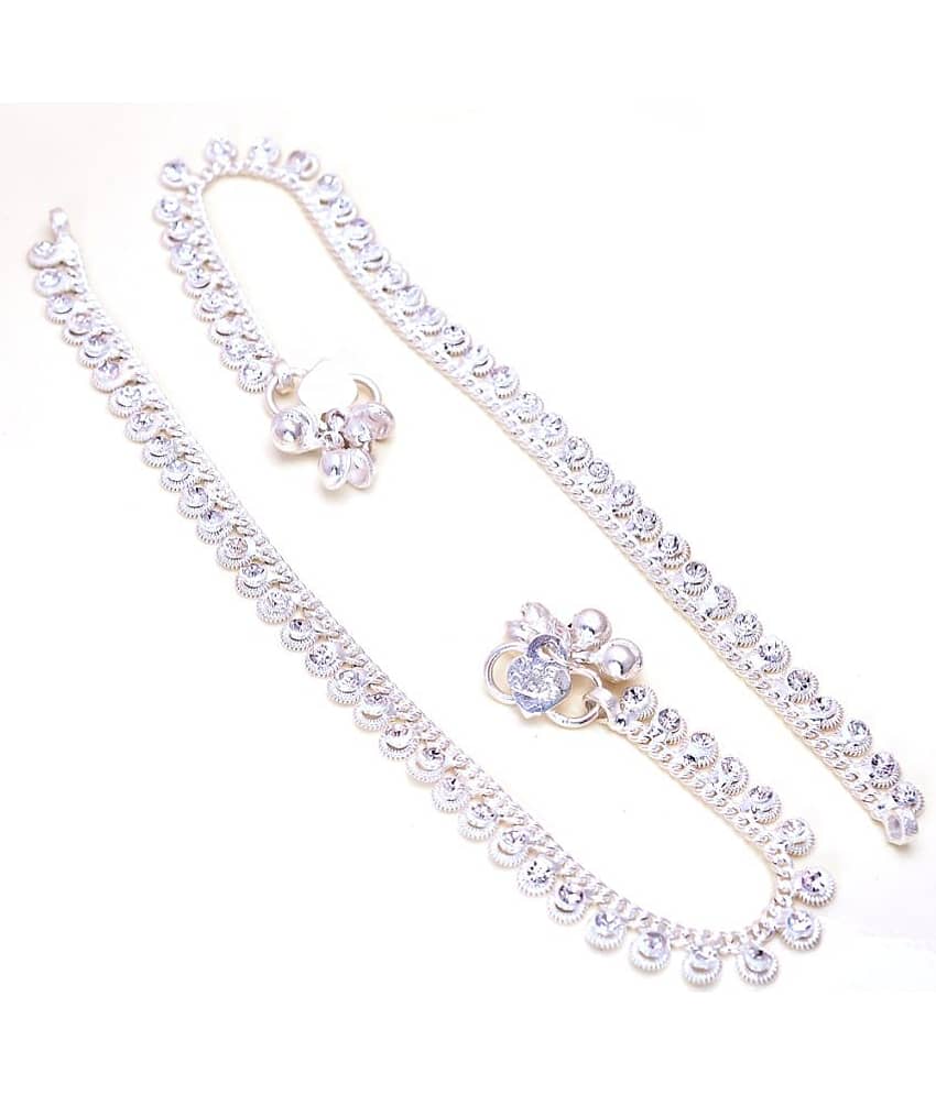 Jewar Mandi Silver Anklets ( Pack of 1 )