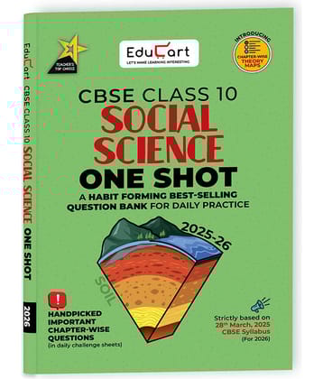 Educart One-shot Social Science CBSE Class 10 Question Bank 2025-26 on new Syllabus 2026 (Strictly for Boards Exam)