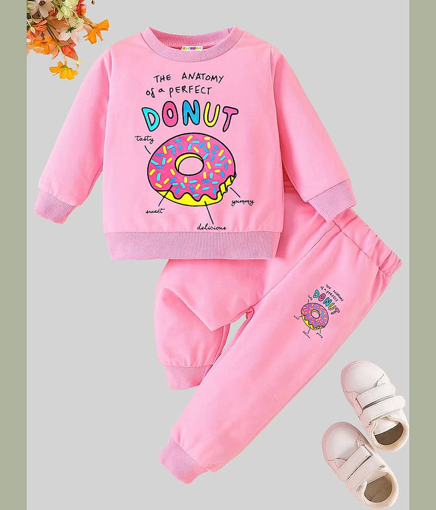 Kuchipoo Pack of 2 Girls Cotton Blend Sweartshirt & Trackpants ( Multicolor )