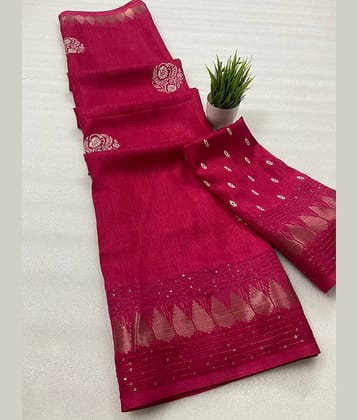 Bhuwal Fashion Art Silk Embellished Saree With Unstitched Blouse Piece ( Turquoise )