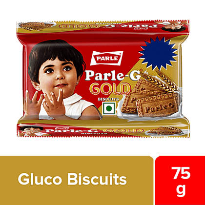 Parle G Gold Gluco Biscuits - Gives Strength & Energy, 75 g Pouch Parle G Gold Gluco Biscuits - Gives Strength & Energy, 75 g Pouch