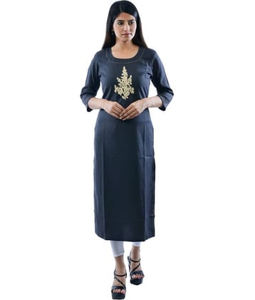 AMIRA'S INDIAN ETHNICWEAR - Black Linen Women's Stitched Salwar Suit ( )