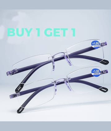 Fadiso Fashion Square Rimless Reading Glasses