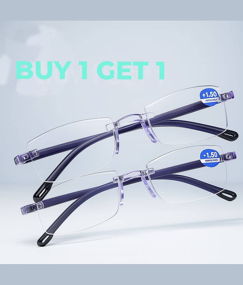 Fadiso Fashion Square Rimless Reading Glasses