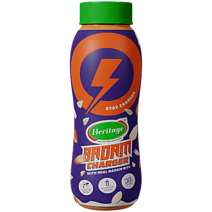 Heritage Premium Badam Milk - With Real Nuts, Rich In Nutrients, Stimulates Bone Growth, 180 ml
