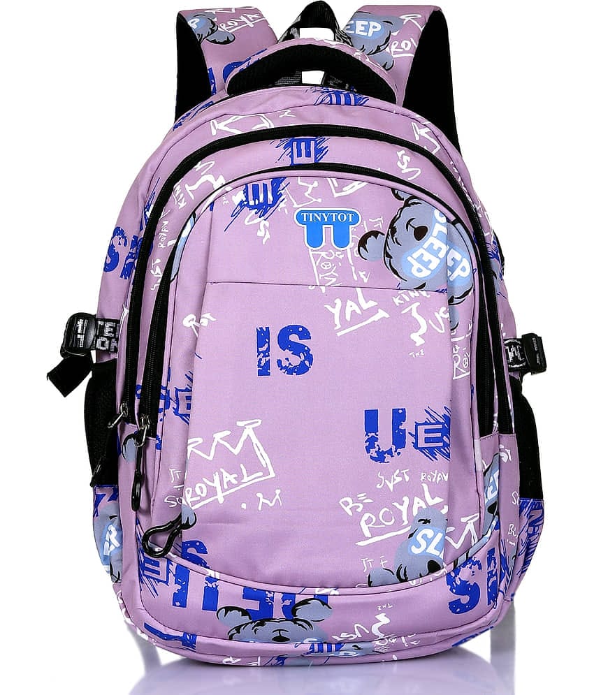 Tinytot Lavender Polyester Backpack For Kids