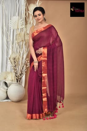 SUMMER'S IDEAL BENGAL'S FAMOUS MAL COTTON SAREE WITH BLOUSE PIECE