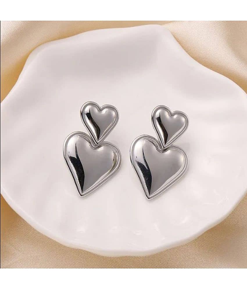 FASHION FRILL Silver Stud Earrings ( Pack of 2 )