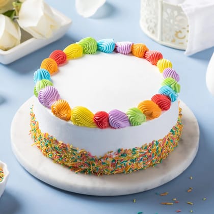 Rainbow Vanilla Cream Cake Half Kg
