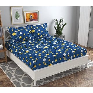 BEDZY Classic Collection Double Bedsheet  Flat Design with 2 Matching Pillow Covers