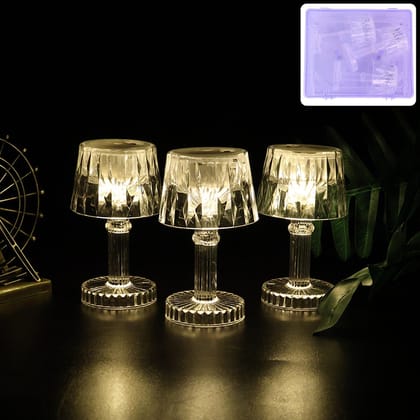 Battery Operated Decorative LED Mini Table Lamp (3 Pc / Set)_assorted colour