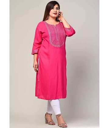 Swasti - Maroon Rayon Women's Straight Kurti ( Pack of 1 )