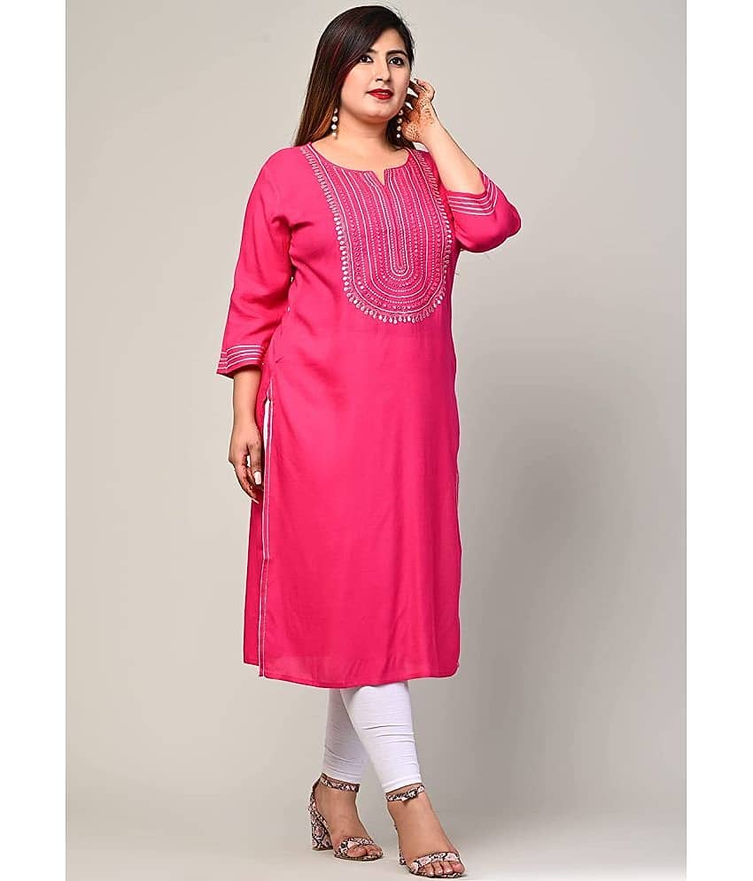 Swasti - Maroon Rayon Women's Straight Kurti ( Pack of 1 )