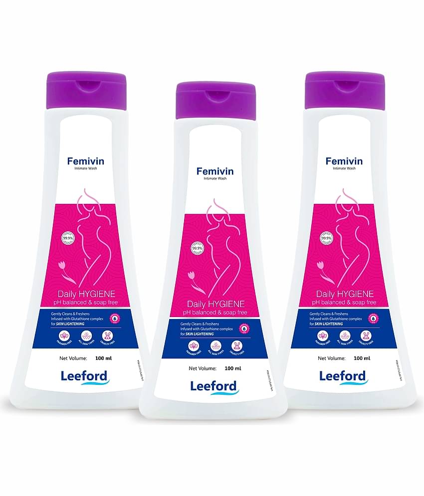 Leeford Femivin Intimate Wash Liquid, Cleansing & Odor Protection for Feminine Hygiene, Pack of 3