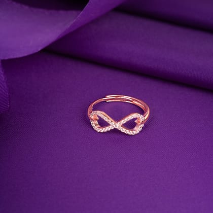 Rose Gold Zircon Love Infinity Ring