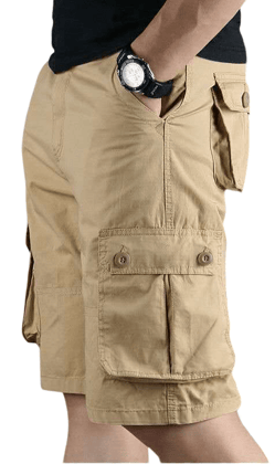 Romano nx 100% Cotton Cargo Shorts for Men- Bermuda with Multi-Pockets & Side Zipper Pockets-28 Waist (in Inches)