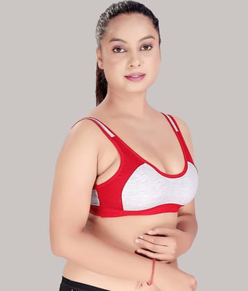 HAYA Cotton Non Padded Women's Everyday Bra ( Red )